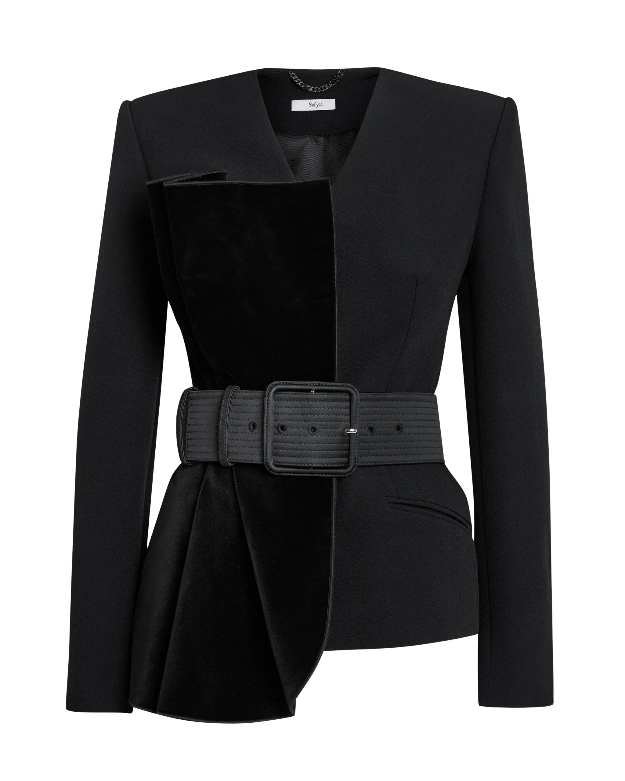 Safiyaa-Yukari-Jacket-In-Black-Coveti-6-scaled29590_nobg Safiyaa Jackets luxury Clothing from Luxury Handbags Marketplace