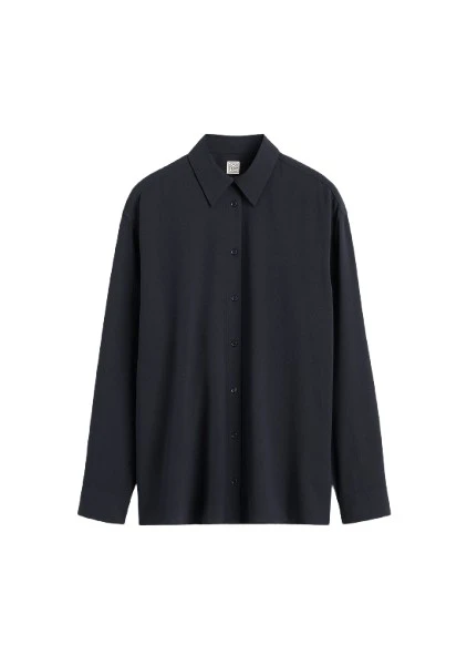 Toteme-Classic-fluid-shirt-navy86076_nobg Toteme Top luxury Clothing from Luxury Handbags Marketplace
