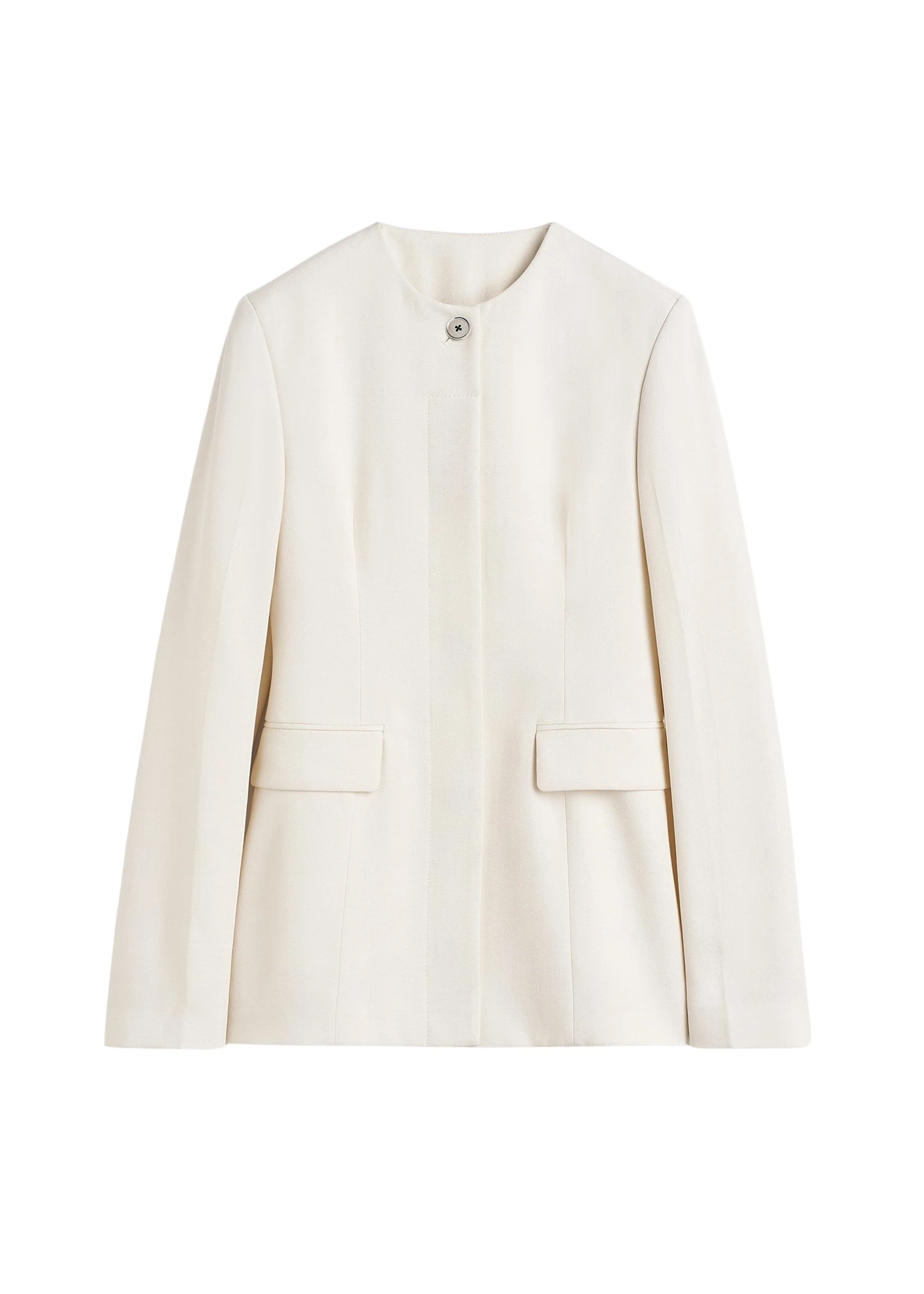 Toteme-Collarless-cinched-jacket-ecru34020_nobg Toteme Jacket luxury Clothing from Luxury Handbags Marketplace