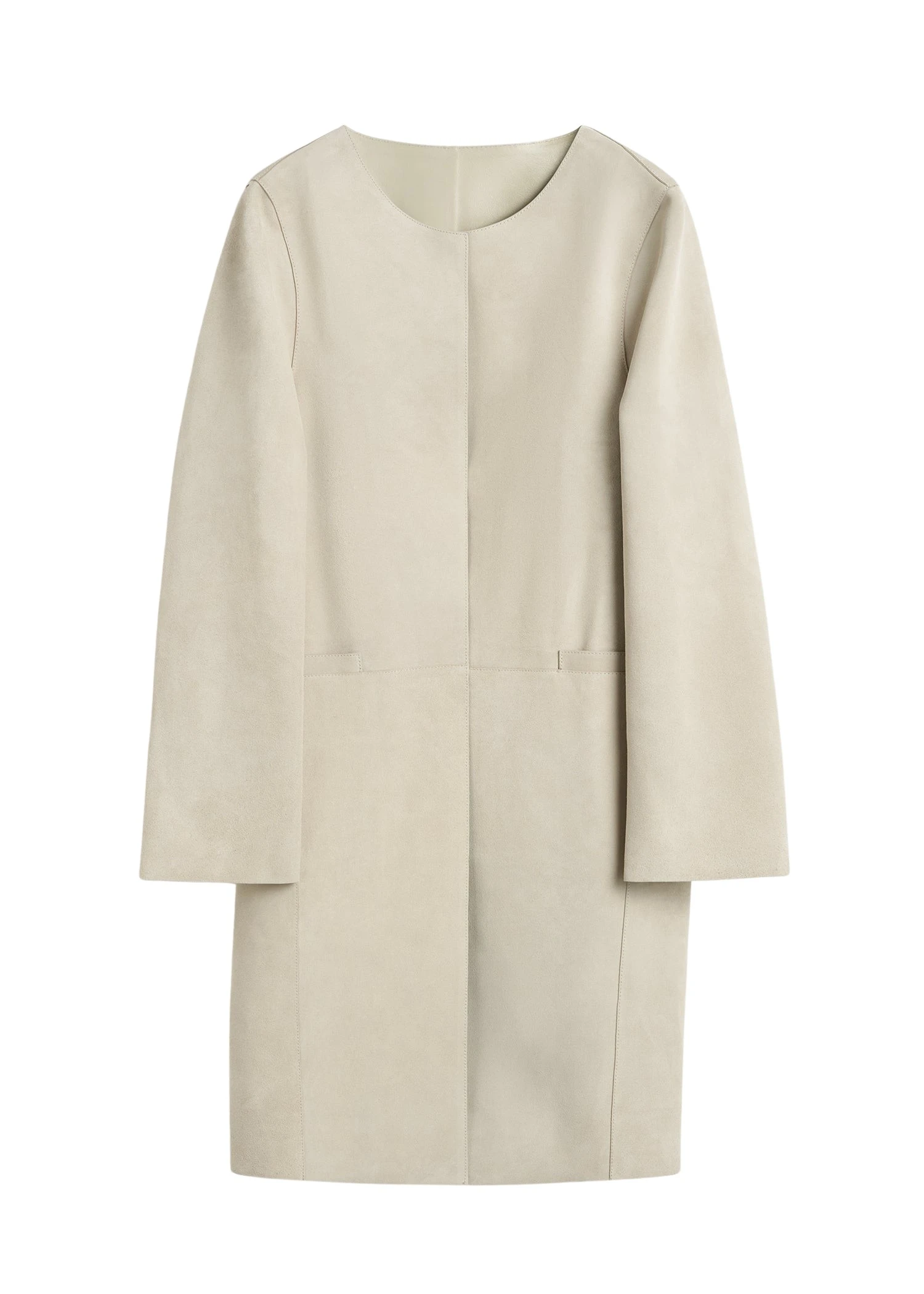 Toteme-Collarless-suede-coat-peanut72671_nobg Toteme Coat luxury Clothing from Luxury Handbags Marketplace
