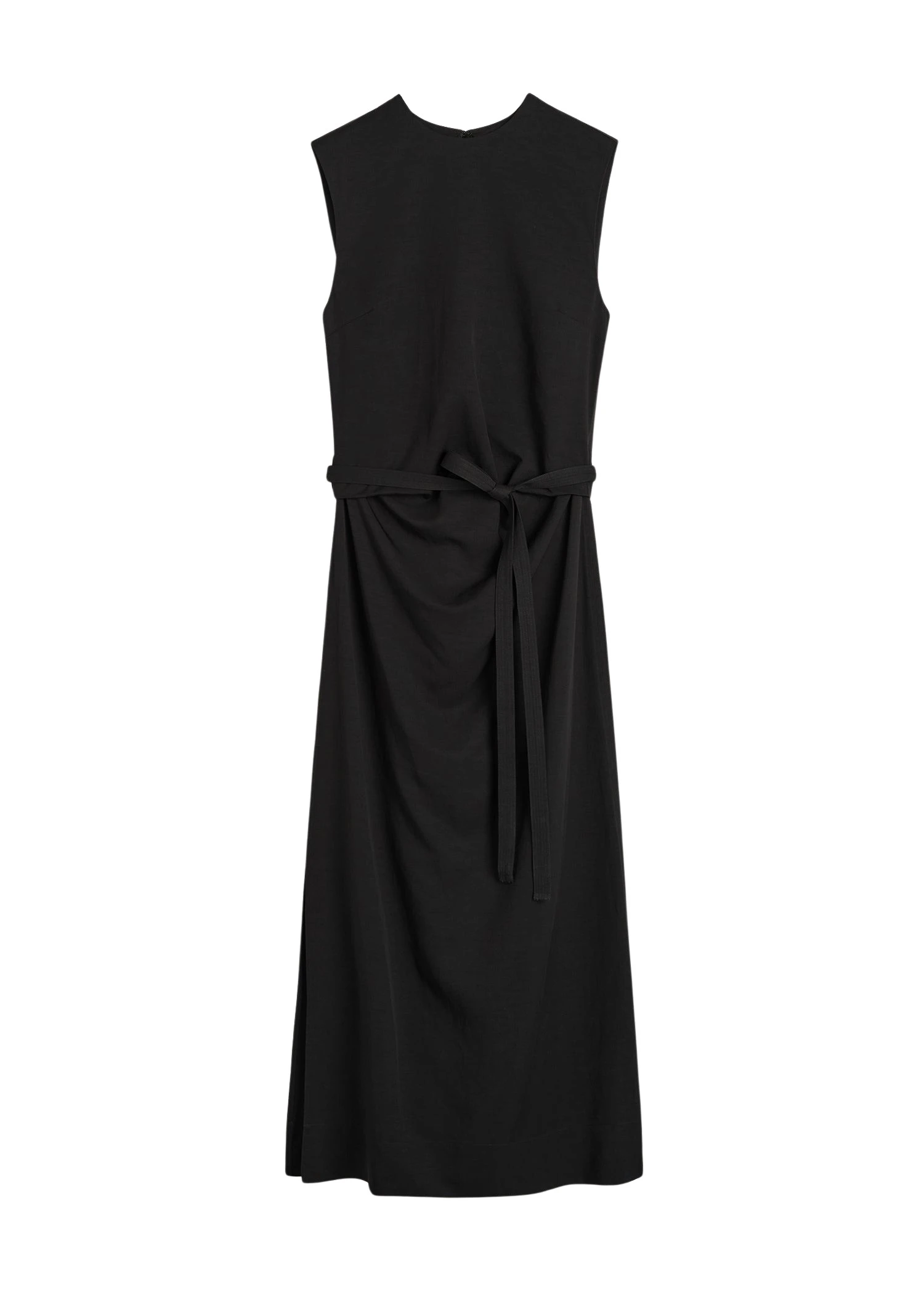 Toteme-Fluid-tie-waist-dress-black47462_nobg Toteme Dress luxury Clothing from Luxury Handbags Marketplace
