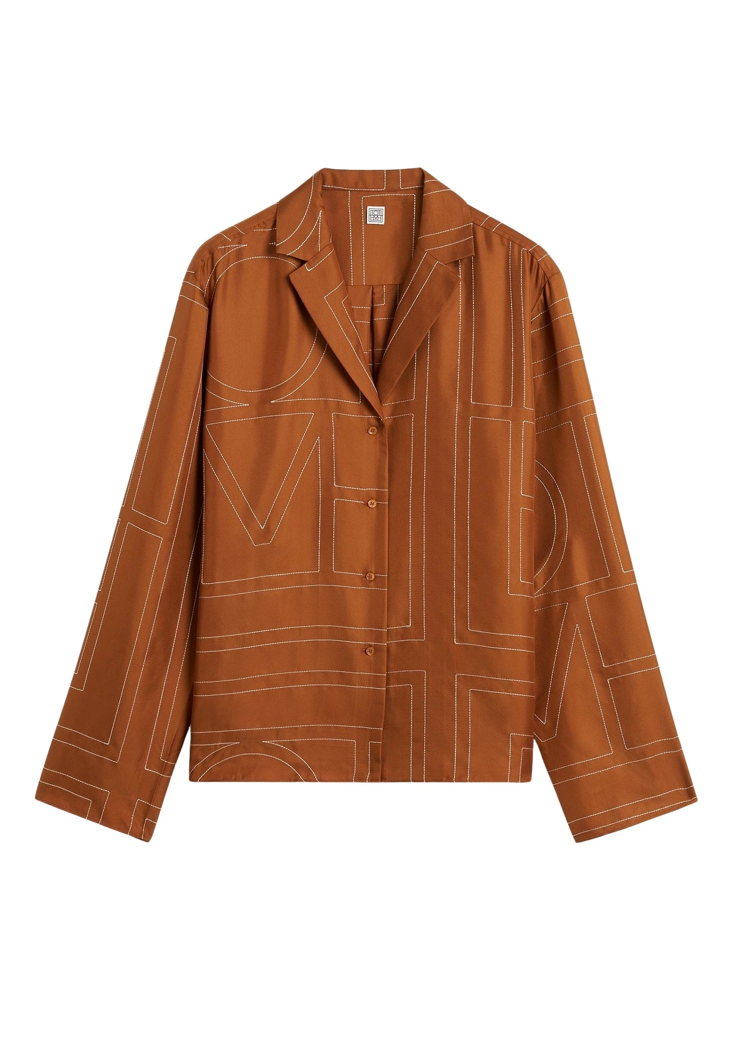 Toteme-Monogram-silk-pj-top-terracotta86927_nobg Toteme Top luxury Clothing from Luxury Handbags Marketplace