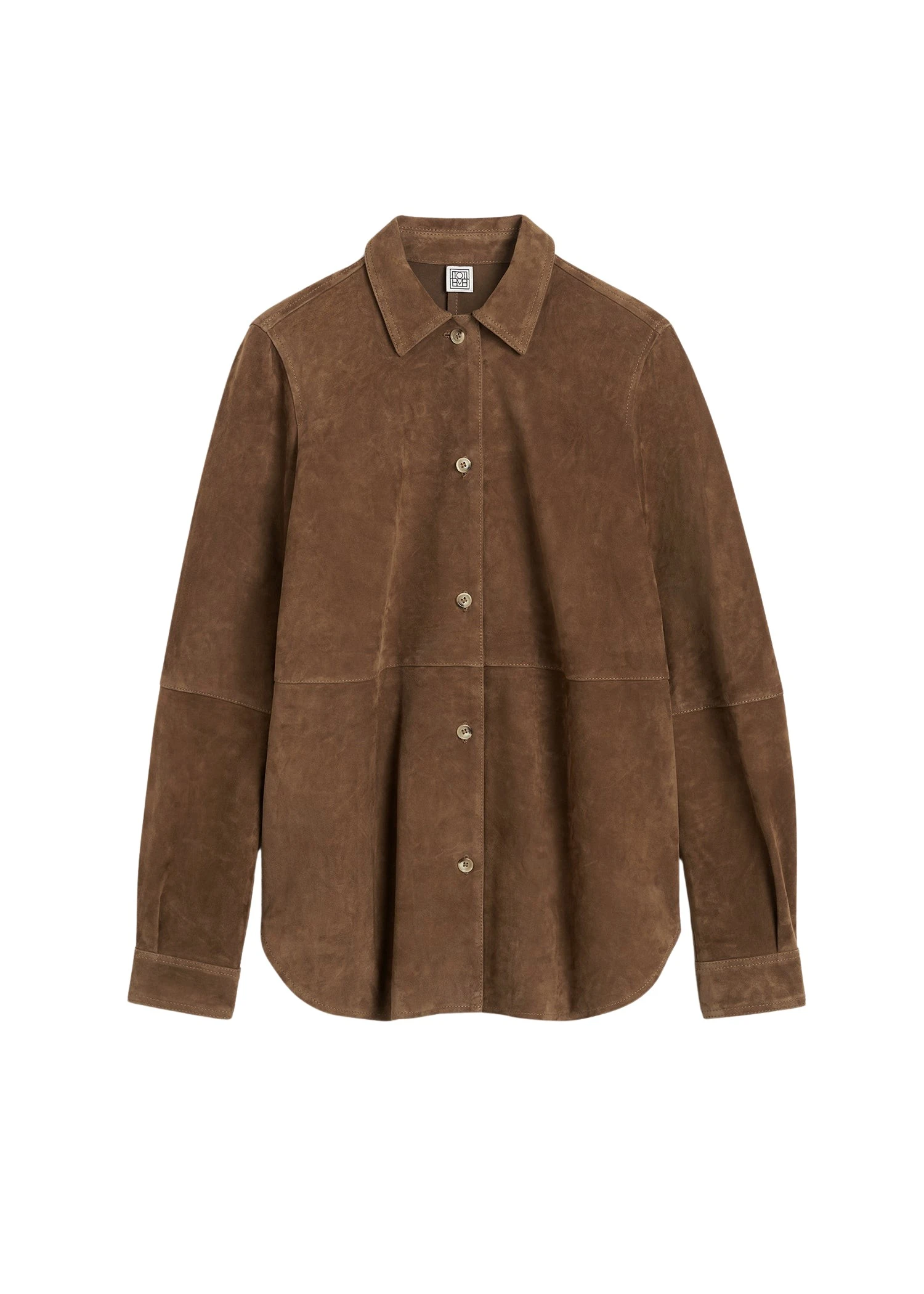 Toteme-Soft-suede-shirt-tobacco73018_nobg Toteme Top luxury Clothing from Luxury Handbags Marketplace