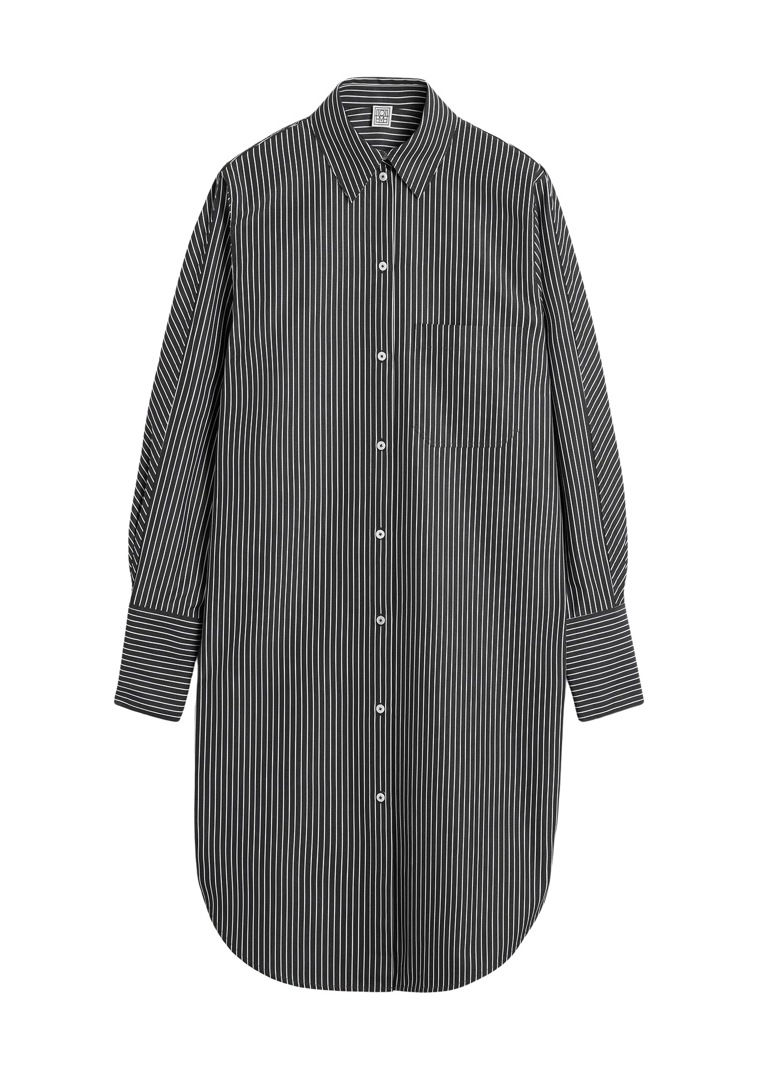 Toteme-Striped-kimono-sleeve-shirtdress-blackwhite50745_nobg Toteme Dress luxury Clothing from Luxury Handbags Marketplace