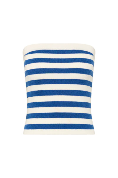 Ari Strapless Top - Blue Stripe by Posse the Label ‚Äì luxury tops in Blue available at Luxury Shoes 
