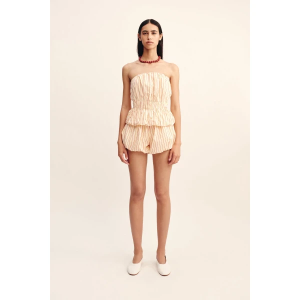 Posse Aurelia Strapless Top - Shortbread Stripe – sustainable Shorts in Multicolour from Australian designer at Luxury Shoes .