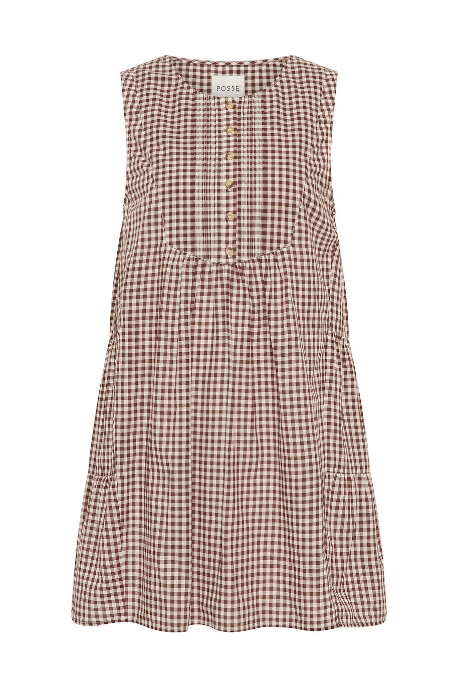 Posse Callie Shift Dress - Petite Mocha Gingham – Minimalist Sustainable Dresses | Luxury Shoes Callie Shift Dress - Petite Mocha Gingham by Posse the Label ‚Äì luxury dresses in Brown available at Luxury Shoes