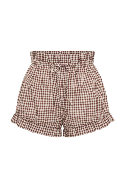 Callie Short - Petite Mocha Gingham by Posse the Label ‚Äì luxury shorts in Brown available at Luxury Shoes 
