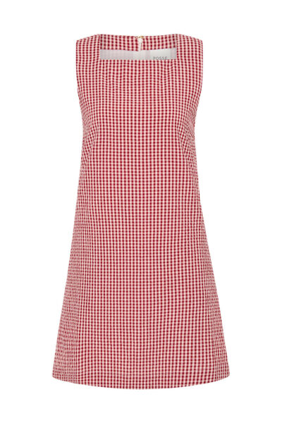 Emma Shift Dress - Red Gingham by Posse the Label ‚Äì luxury dresses in Red available at Luxury Shoes 