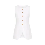 Posse Emma Vest - Ivory – Minimalist Sustainable Jackets | Luxury Shoes Emma Vest - Ivory by Posse the Label ‚Äì luxury jackets in Ivory available at Luxury Shoes