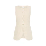 Posse Emma Vest - Natural – Minimalist Sustainable Jackets | Luxury Shoes Emma Vest - Natural by Posse the Label ‚Äì luxury jackets in Neutrals available at Luxury Shoes