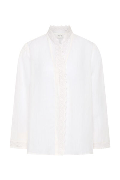 Grace Shirt - Vintage White by Posse the Label ‚Äì luxury tops in White available at Luxury Shoes 