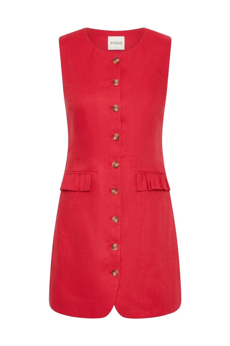 Posse Matilda Button Down Mini - Red – Minimalist Sustainable Dresses | Luxury Shoes Matilda Button Down Mini - Red by Posse the Label ‚Äì luxury dresses in Red available at Luxury Shoes