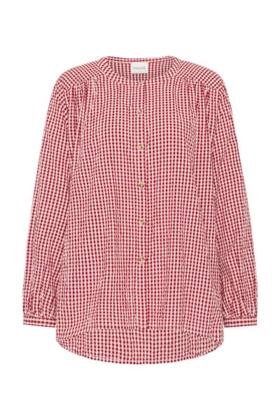 Mira Shirt - Red Gingham by Posse the Label ‚Äì luxury tops in Red available at Luxury Shoes 