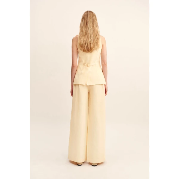 Posse Parker Trouser - Dusty Citron – sustainable Pants in Yellow from Australian designer at Luxury Shoes .