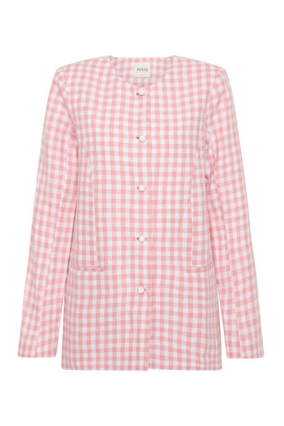 Rio Shift Jacket - Pink Gingham by Posse the Label ‚Äì luxury jackets in Pink available at Luxury Shoes 