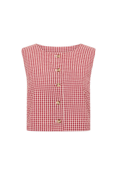 Rio Top - Red Gingham by Posse the Label ‚Äì luxury tops in Red available at Luxury Shoes 