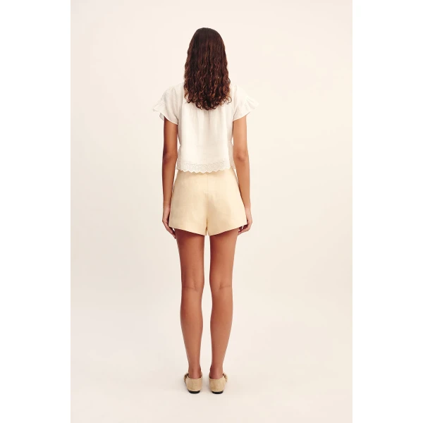 Posse Rosalie Short - Dusty Citron – sustainable Shorts in Yellow from Australian designer at Luxury Shoes .