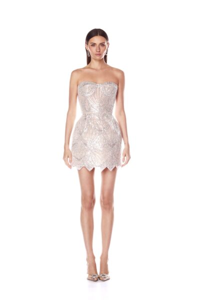 Bronx and Banco White Giselle Blanc Mini Dress  a harmonious blend of structured elegance and timeless sophistication