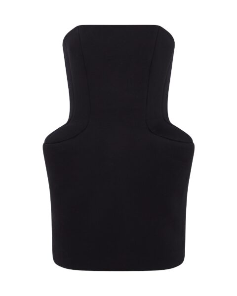 David Koma Padded Hip Detail Strapless Mini Dress In Black