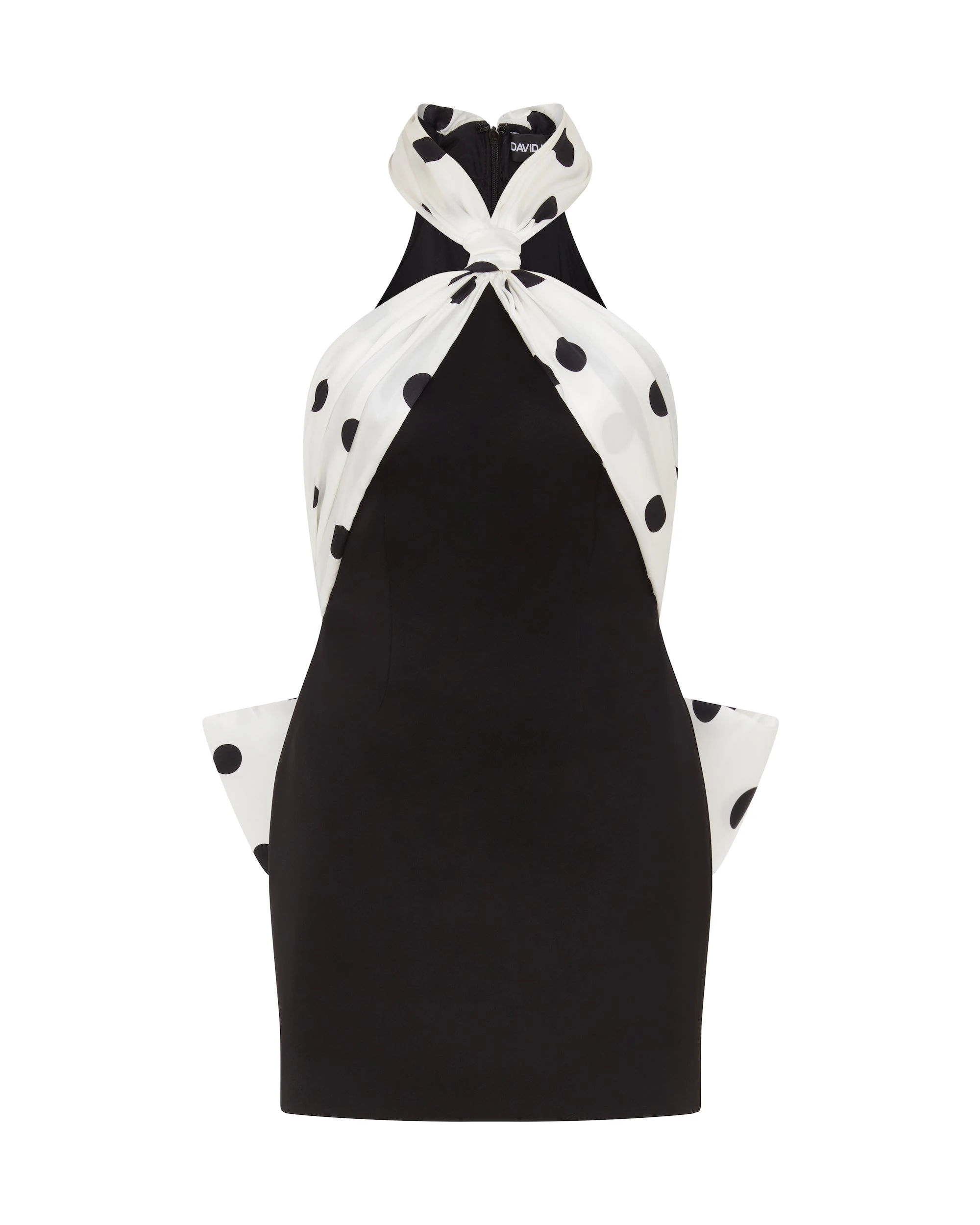 David Koma Polka-Dot Print Halter Mini Dress With Bow David Koma Polka-Dot Print Halter Mini Dress With Bow