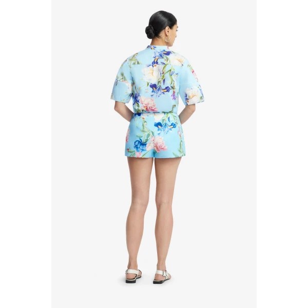 Exclusive LEO LIN Garden Print in Baby Blue