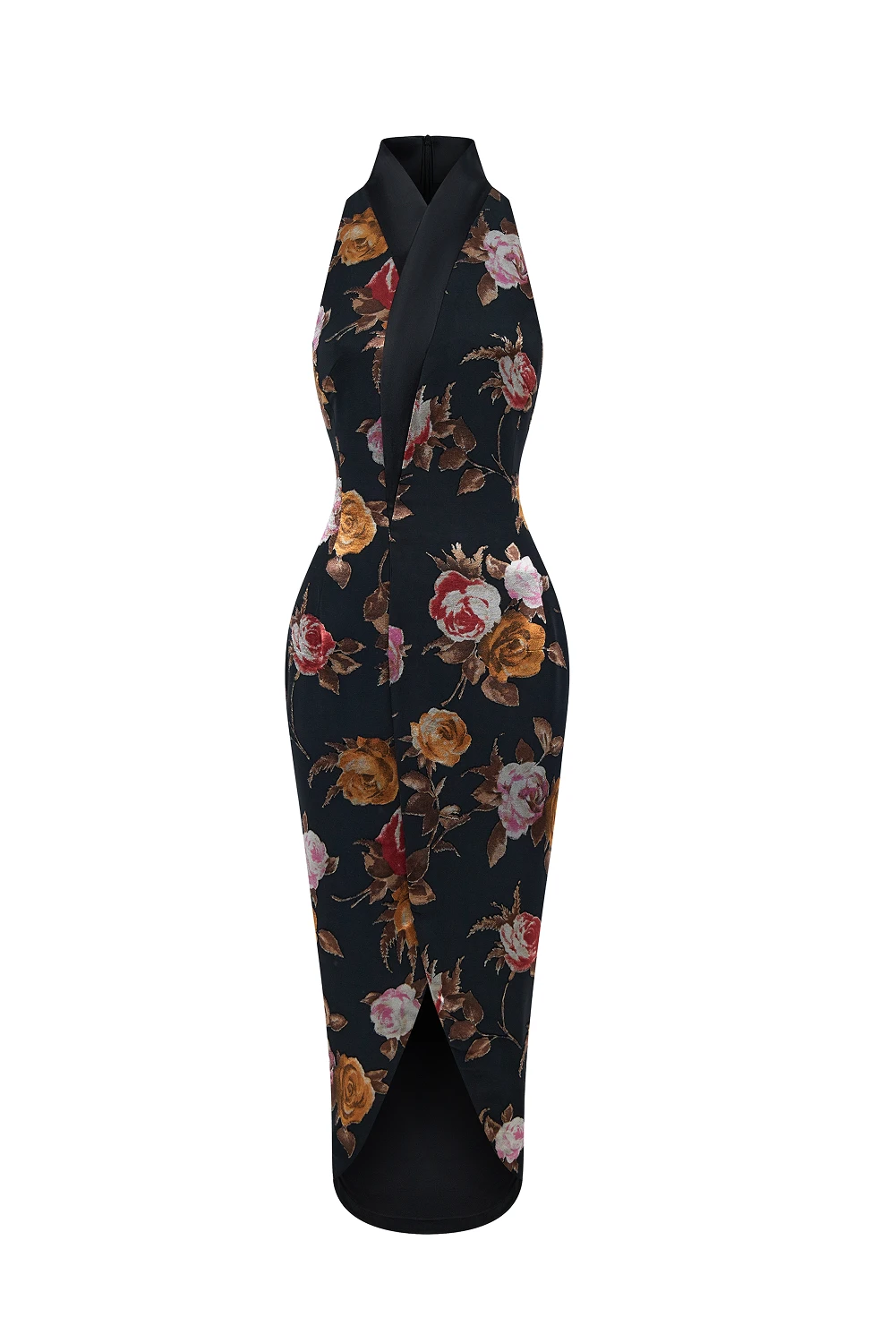 Rasario Chiffon-Devoré And Satin Midi Dress Rasario Midi Dress – couture evening dress