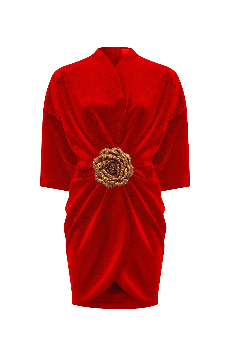 Rasario Velvet Mini Dress With A Flower Rasario Mini Dress – couture evening dress