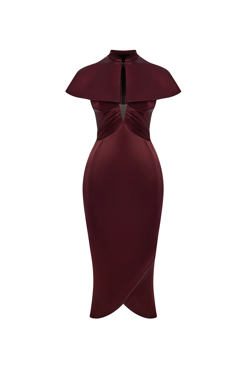 Rasario Satin Midi Dress With A Cutout Rasario Midi Dress – couture evening dress
