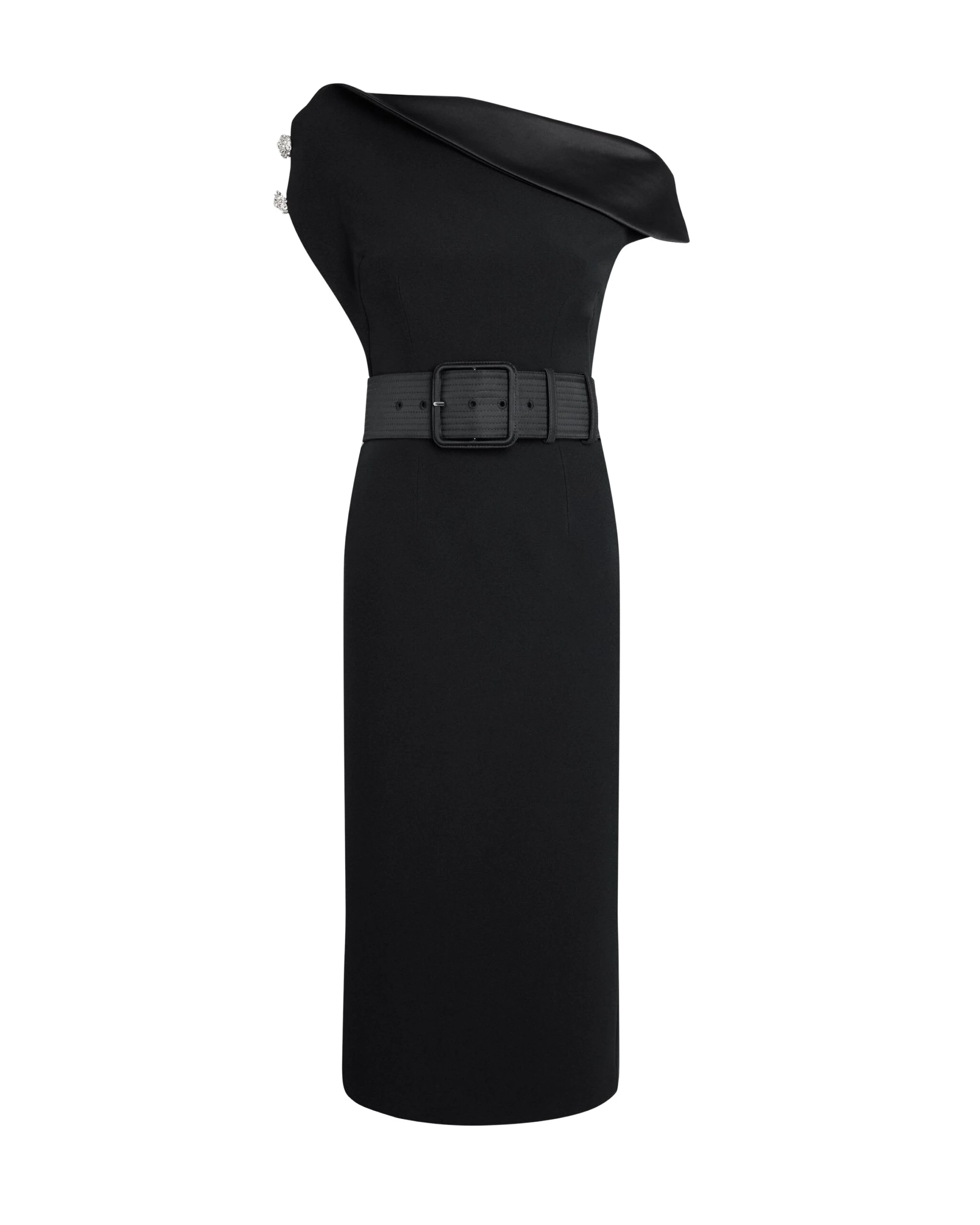 Safiyaa-Reina-Dress-in-Black-with-Crystal-and-Belt-Coveti-scaled31899_nobg Safiyaa Dresses luxury Clothing from Luxury Handbags Marketplace