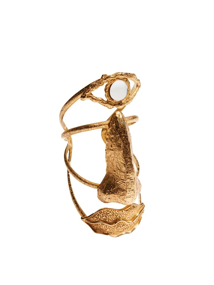 Schiaparelli-Face-Cuff-Bracelet13698_nobg Schiaparelli Bracelets luxury Bracelets from Luxury Handbags Marketplace