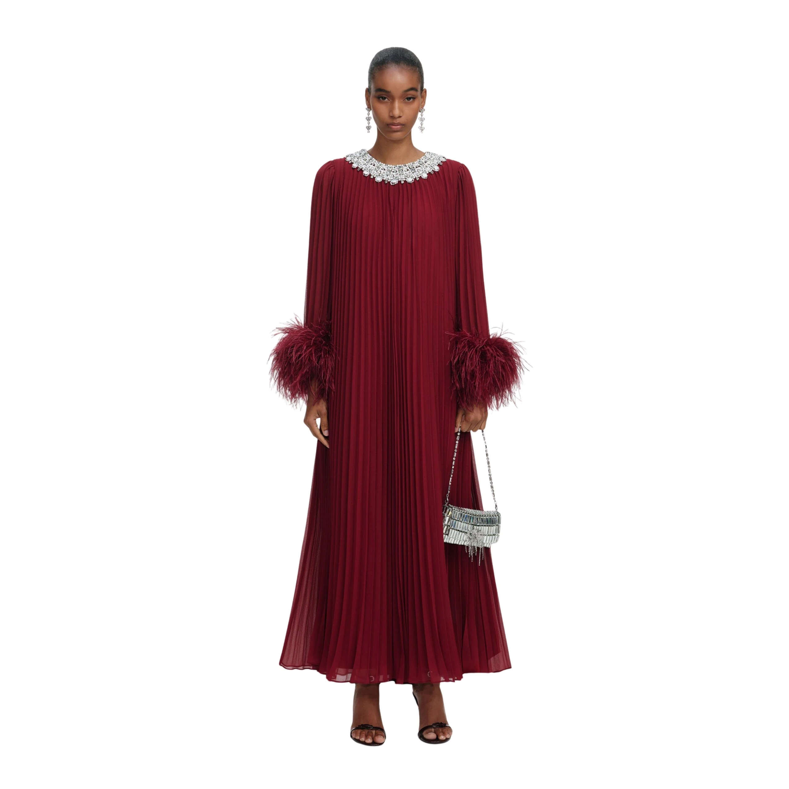 Self-Portrait-Burgundy-Chiffon-Feather-Midi-Dress-2025-coveti-5-scaled58255_nobg Self Portrait Dresses luxury Clothing from Luxury Handbags Marketplace
