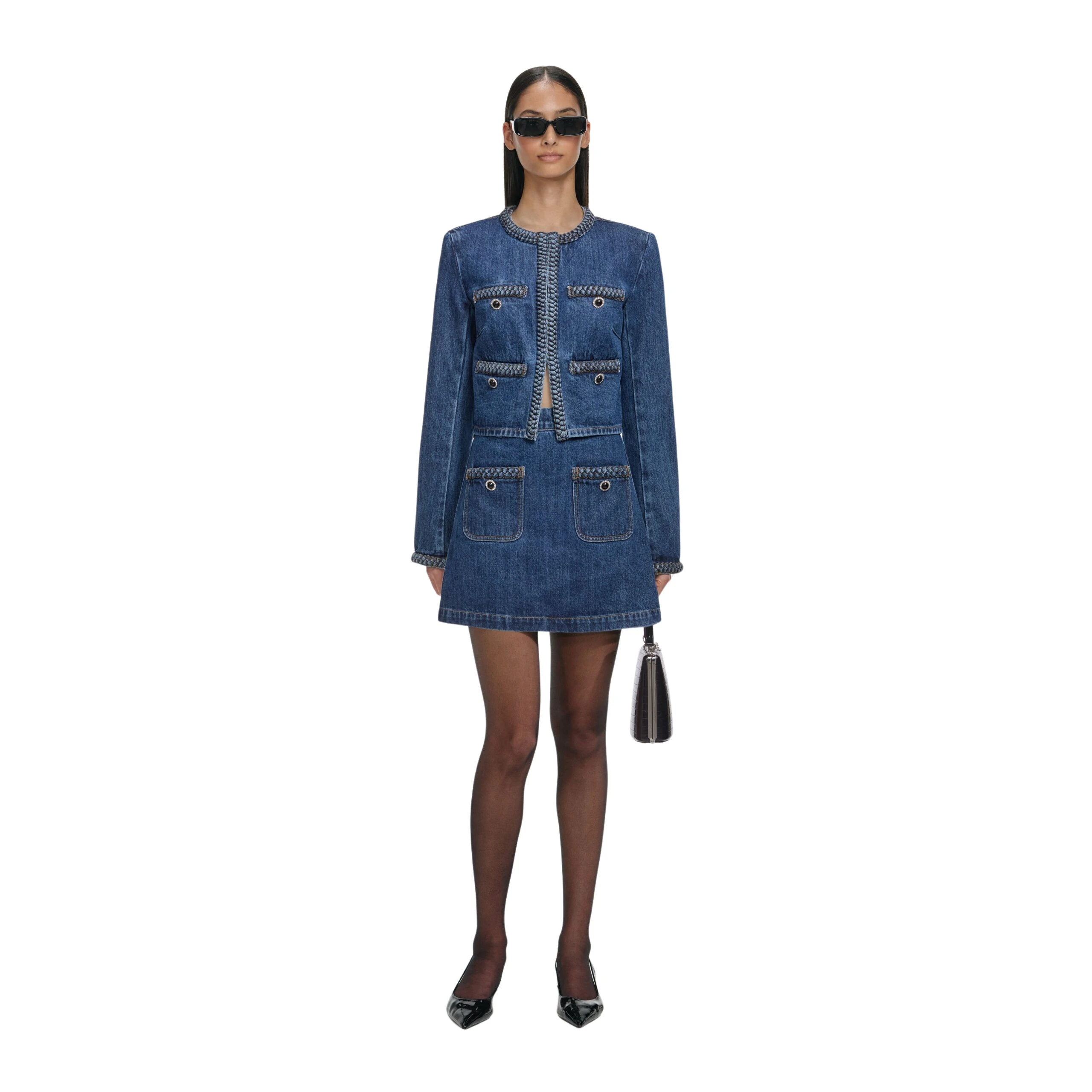 Self-Portrait-Denim-Braided-Mini-Skirt-2025-coveti-5-scaled85935_nobg Self Portrait Skirts luxury Clothing from Luxury Handbags Marketplace