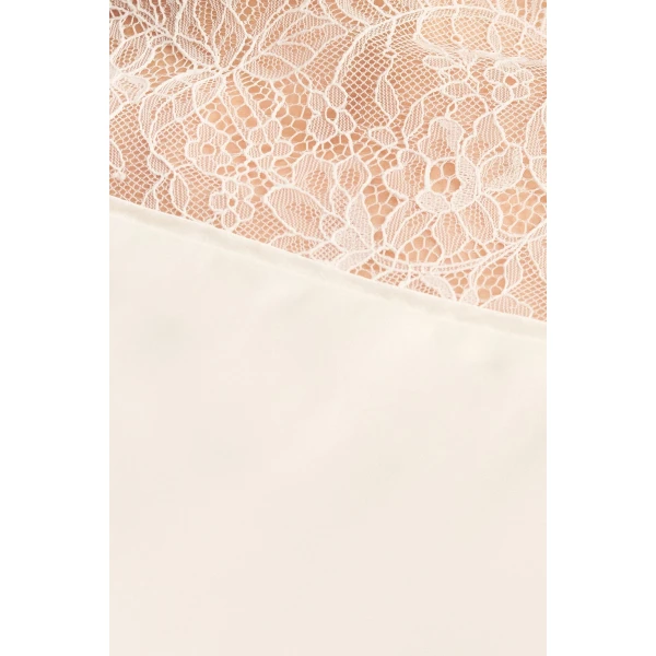 Cowl neck maxi dress with lace detailing in ivory in a LENZING  ECOVERO  Viscose with a luxurious matte finish.