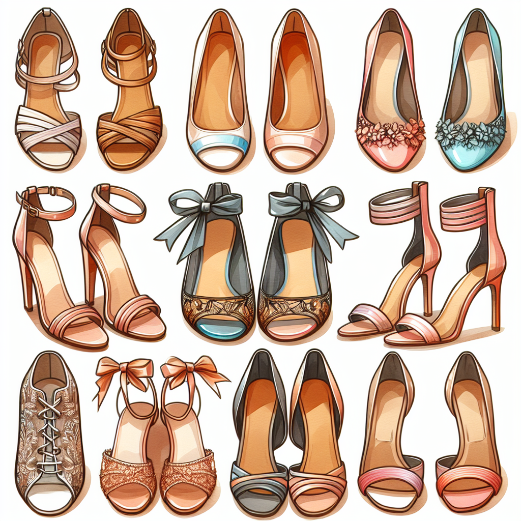 Maxi Dress Shoes: Stunning Picks for Every Style A beautifully arranged set of ten pairs of shoes for maxi dresses, showcasing different styles. Each pair distinct in design, color, and detail. From simple flat sandals ideal for a beach day to striking high heels that add an aura of sophistication to formal events. Include ballerinas ideal for casual outings, peep toes for comfort, stilettos for glamour, and wedges for a great balance. Make sure each pair of shoes appears well-crafted, elegant, and perfectly suited to complement the style of a maxi dress.