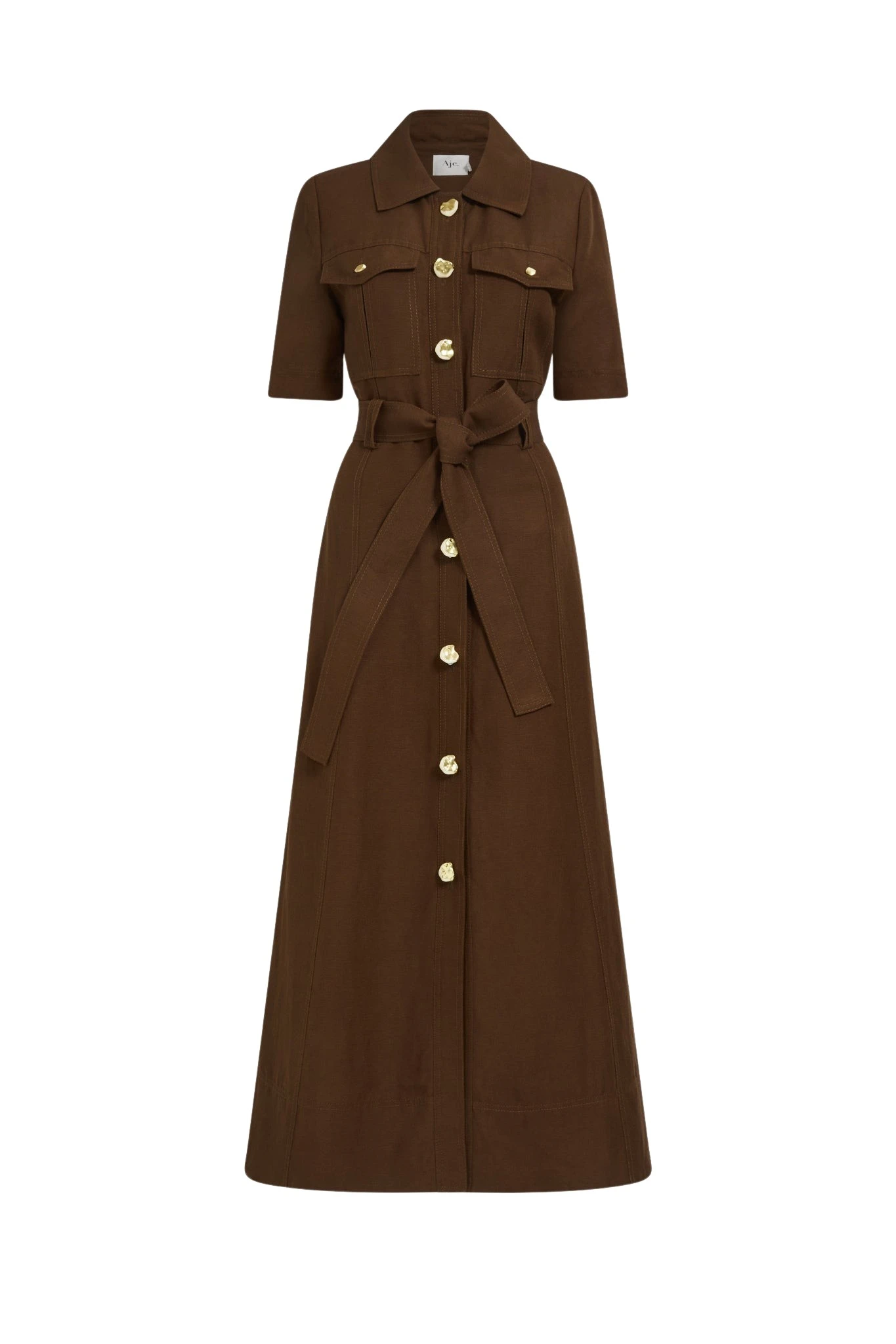 Aje-aus-Dresses-Manon-Midi-Dress-202532366_nobg Aje Brown Dresses