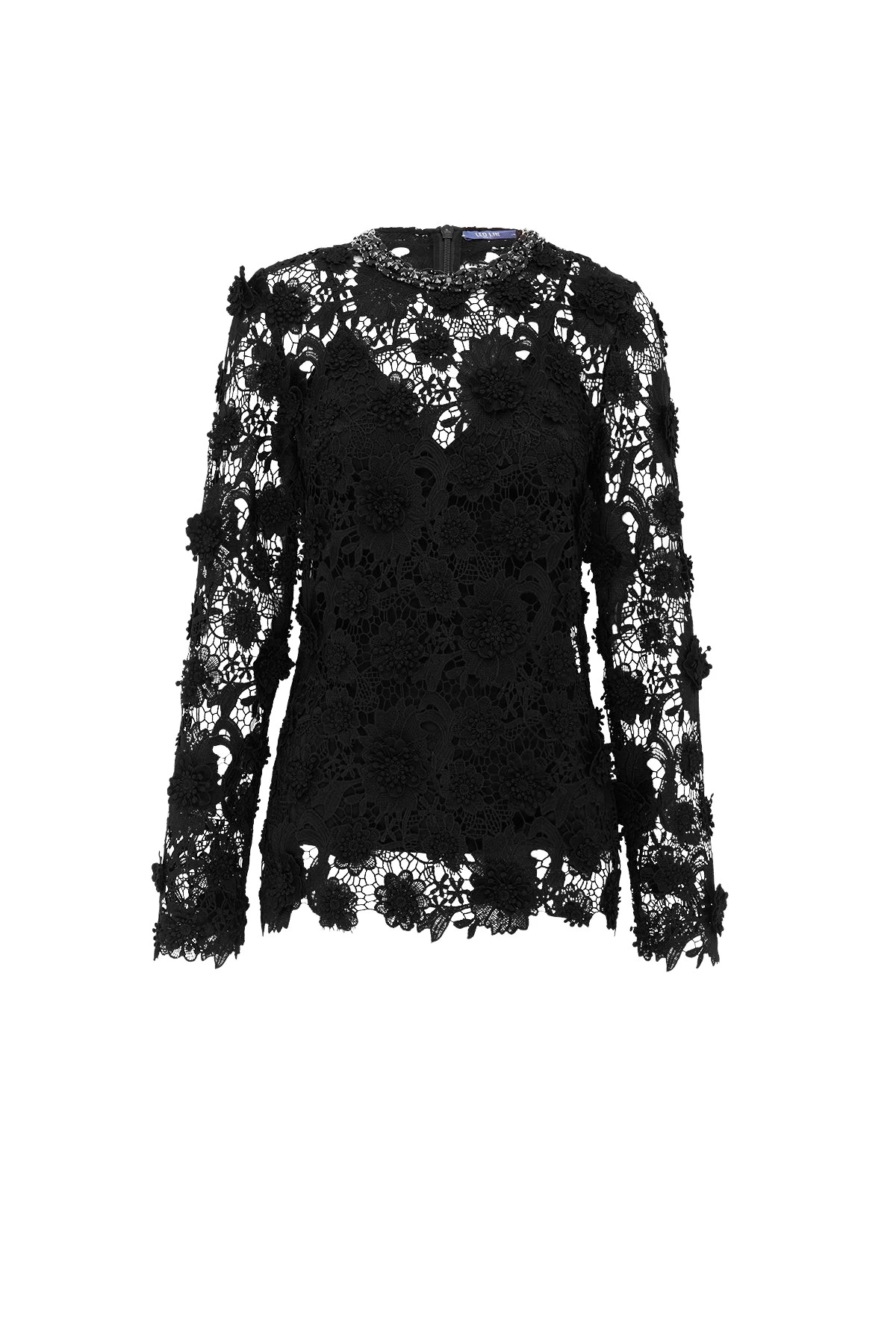 Leo-Lin-Ines96448_nobg Leo Lin Black Tops luxury Clothing from Luxury Handbags Marketplace