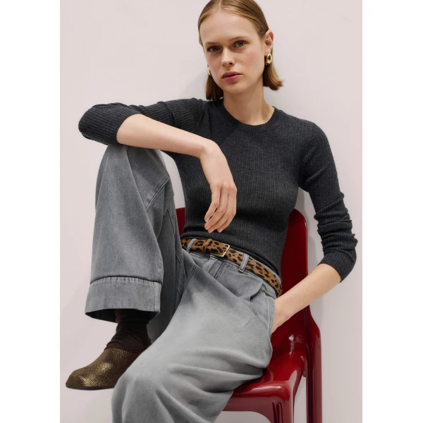 Me + Em Barely There Jumper – luxury British Grey in Me and Em exclusively at Luxury Shoes 