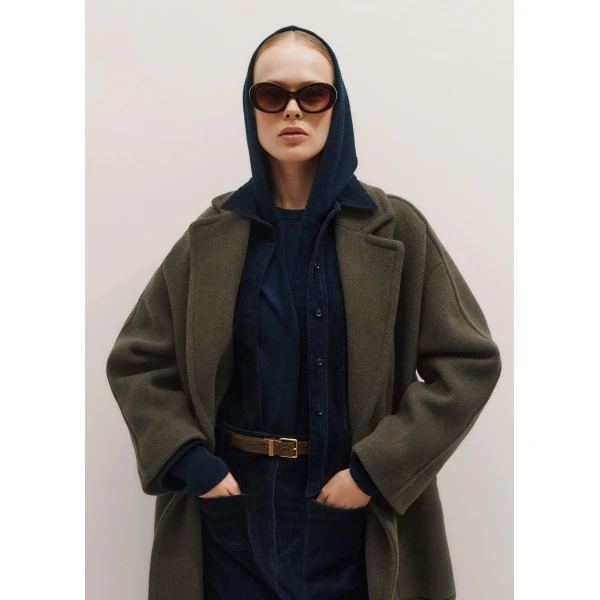 Me and Em Cashmere Drop Shoulder Box Crop Hoody – luxury British Blue in Me and Em exclusively at Luxury Shoes 