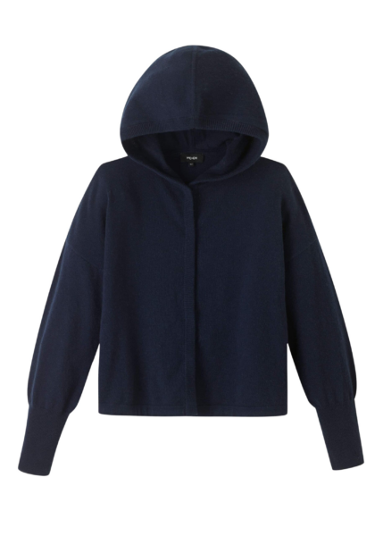Me and Em Cashmere Drop Shoulder Box Crop Hoody – luxury British Blue in Me and Em exclusively at Luxury Shoes 