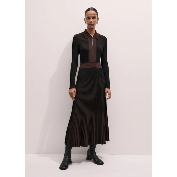 Me and Em Collared Maxi Dress – luxury British Black in Me and Em exclusively at Luxury Shoes 
