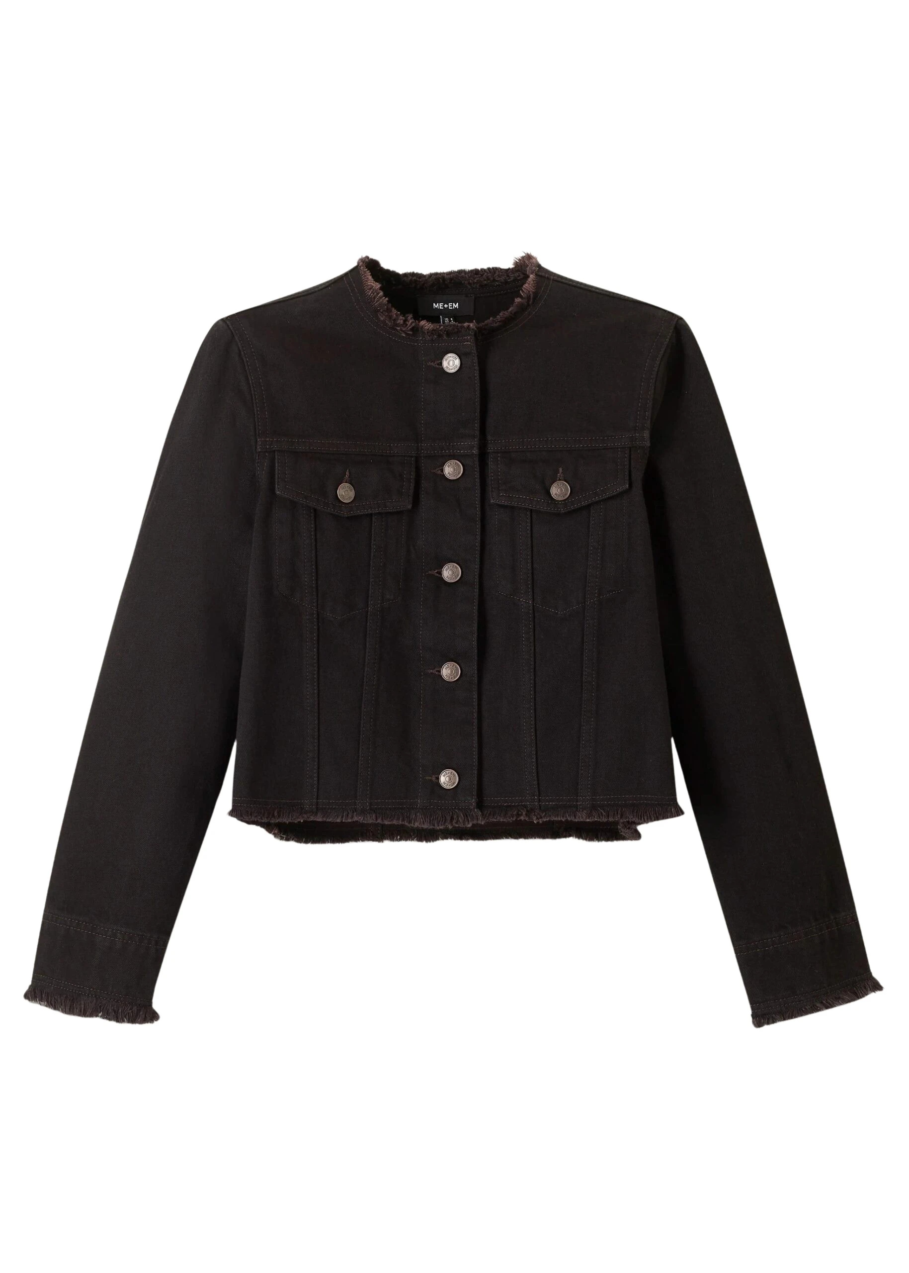 Me-and-Em-Collarless-Fray-Jacket-Coveti-6-scaled94261_nobg Me and Em Collarless Fray Jacket – luxury British Black in Me and Em exclusively at Luxury Shoes