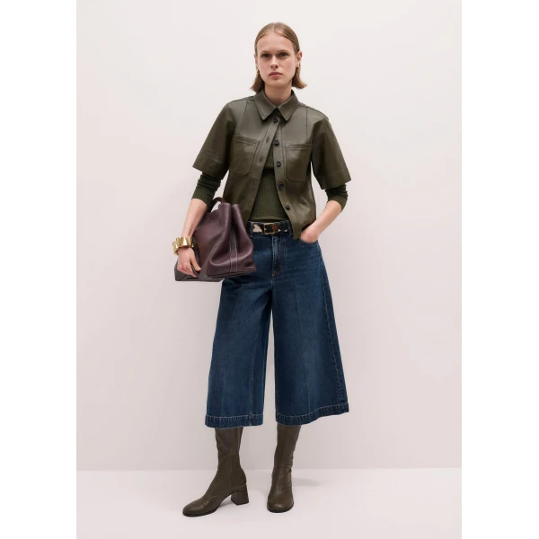 Me + Em Crease-Front Culotte – luxury British Blue in Me and Em exclusively at Luxury Shoes 