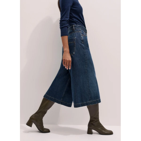 Me + Em Crease-Front Culotte – luxury British Blue in Me and Em exclusively at Luxury Shoes 