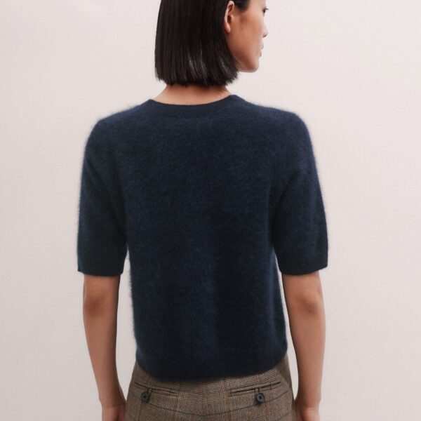 Me and Em Crop Knit Tee – luxury British Blue in Me and Em exclusively at Luxury Shoes 