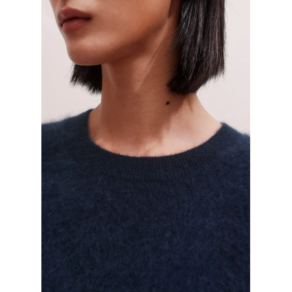 Me and Em Crop Knit Tee – luxury British Blue in Me and Em exclusively at Luxury Shoes 