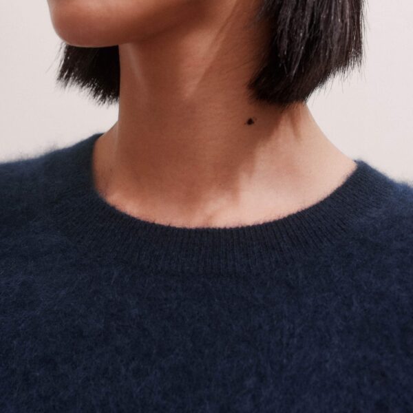 Me + Em Crop Knit Tee – luxury British Blue in Me and Em exclusively at Luxury Shoes 