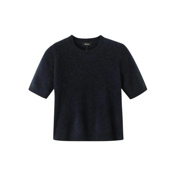 Me and Em Crop Knit Tee – luxury British Blue in Me and Em exclusively at Luxury Shoes 