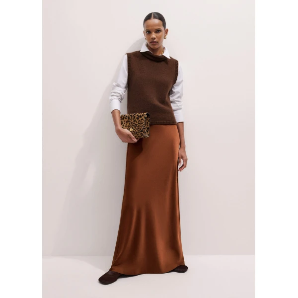 Me and Em Crop Sweater Vest – luxury British Brown in Me and Em exclusively at Luxury Shoes 