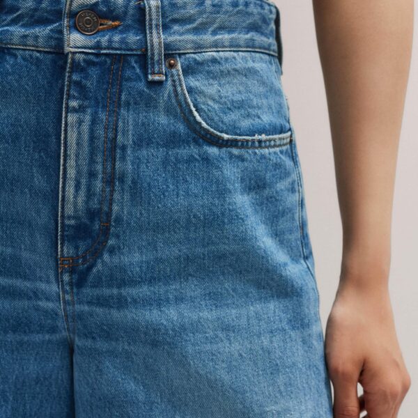 Me + Em Distressed Ultimate Wide-Leg Jean – luxury British Blue in Me and Em exclusively at Luxury Shoes 